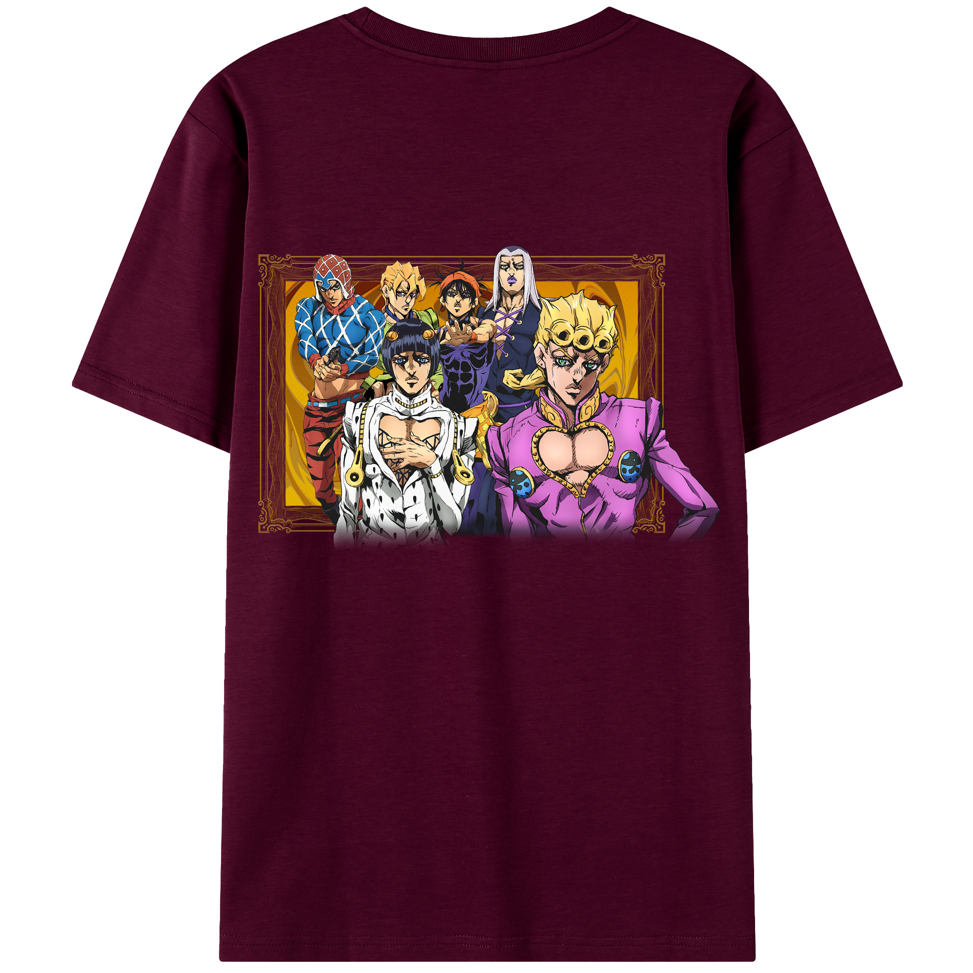 （画像用） ジョジョの奇妙な冒険 ジョルノ?ジョバァーナ JoJo's Bizarre Adventure Giorno Giovanna レディース半袖Tシャツ(バックプリント)